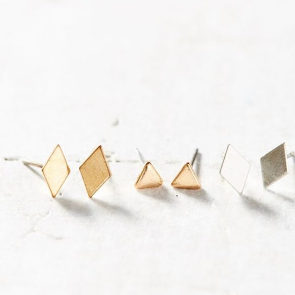 4/$25 Urban Outfitters Metal Shapes Post Earring Set - Picture 2 of 5